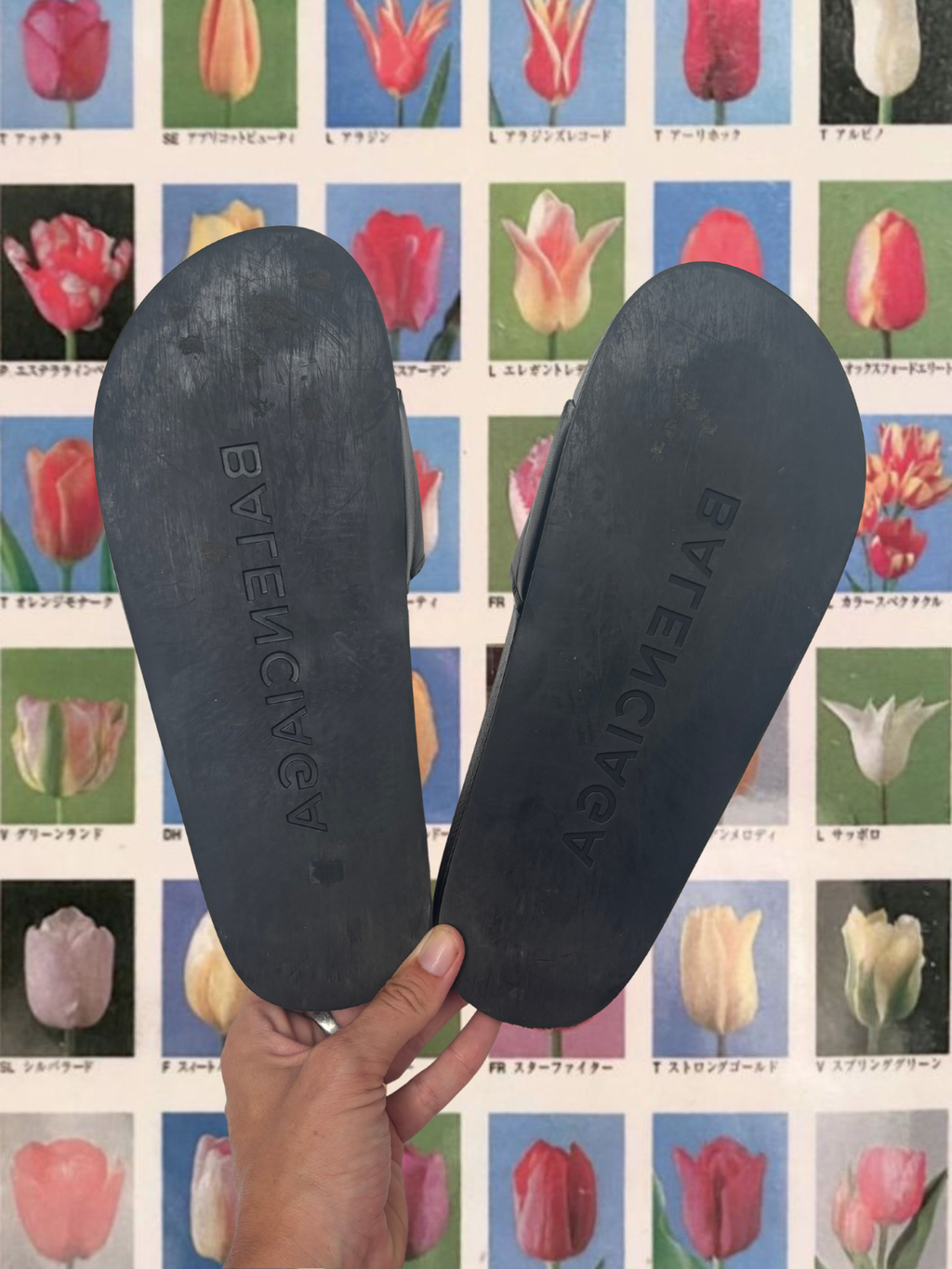 Balenciaga — Political Campaign Pool Slide Slipper, Size 41