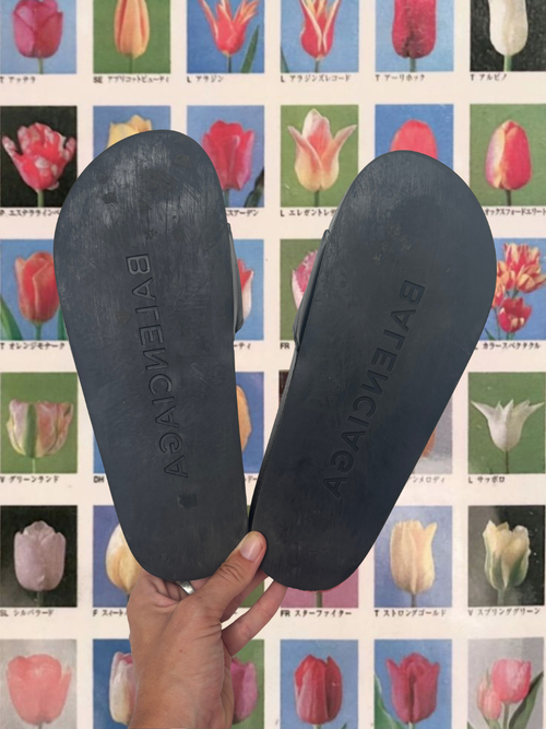 Balenciaga — Political Campaign Pool Slide Slipper, Size 41