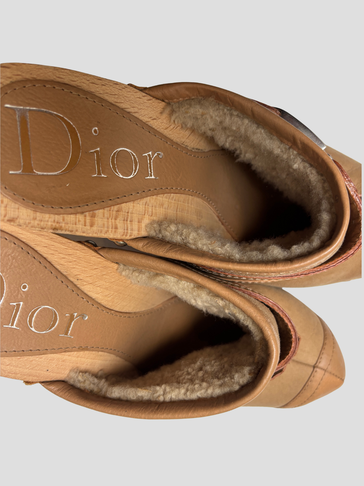 Christian Dior par John Galliano — Mules Sabots en Cuir c. 2005, Taille 38