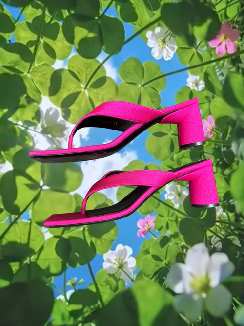 Balenciaga — Pink Double Square Thong Sandals, size 38