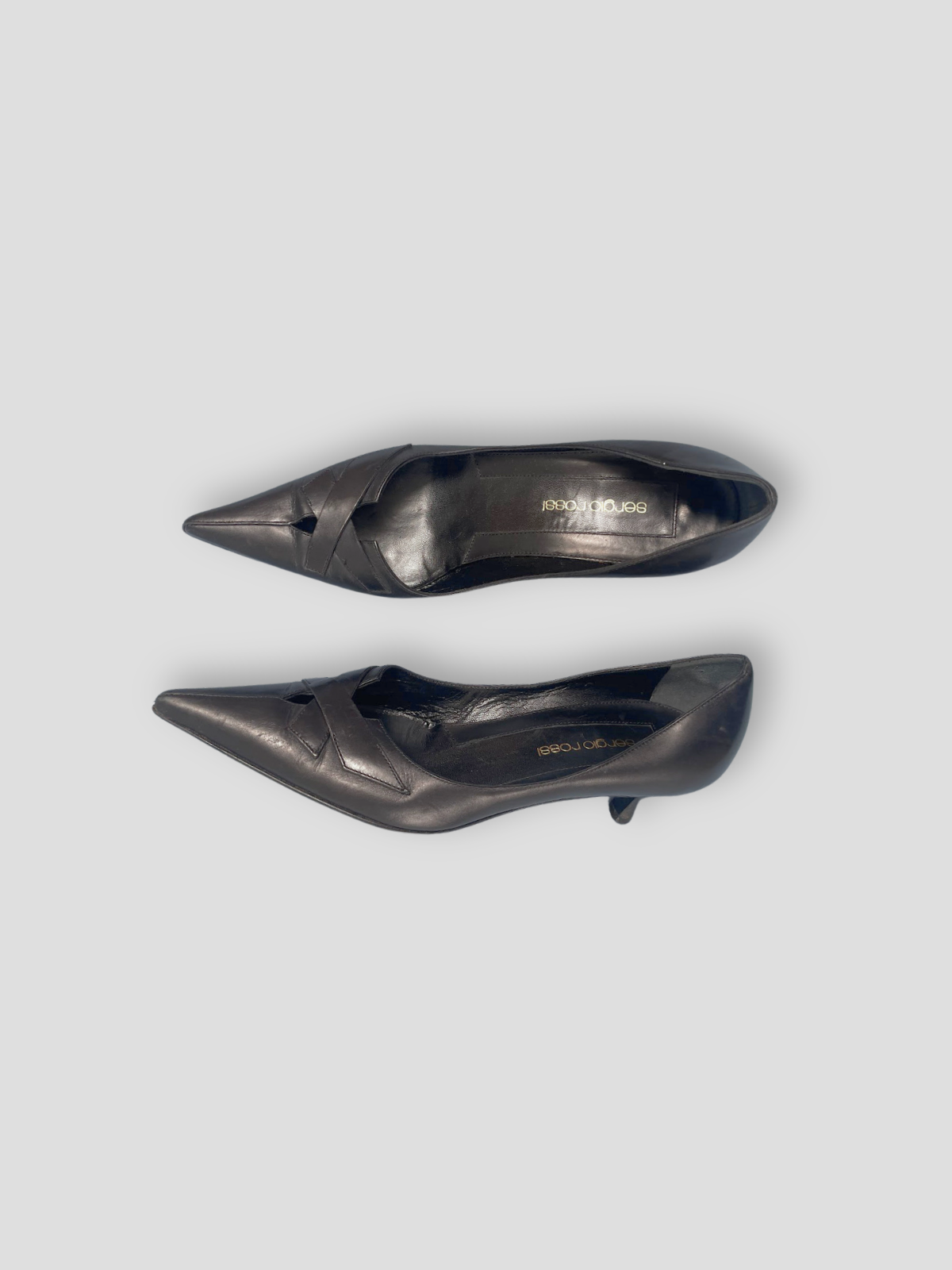 Sergio Rossi — Leather Kitten Heels 1990s, Size 37