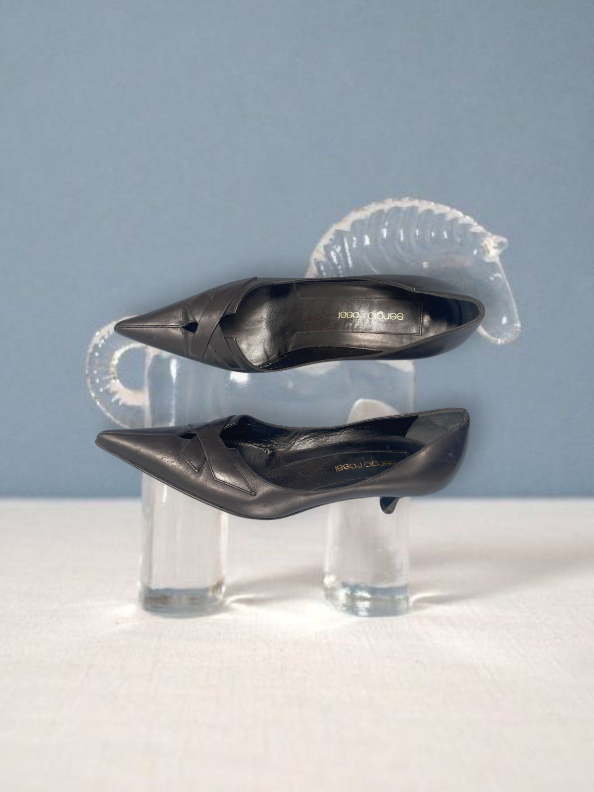 Sergio Rossi — Leather Kitten Heels 1990s, Size 37