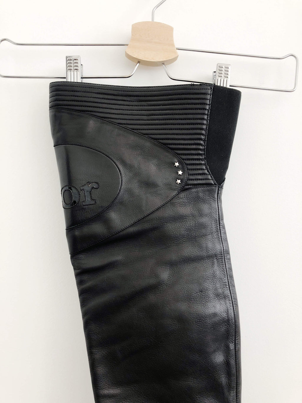 Christian Dior by John Galliano — Leather Over-the-Knee Motorcycle Boots SS2004, Size 38
