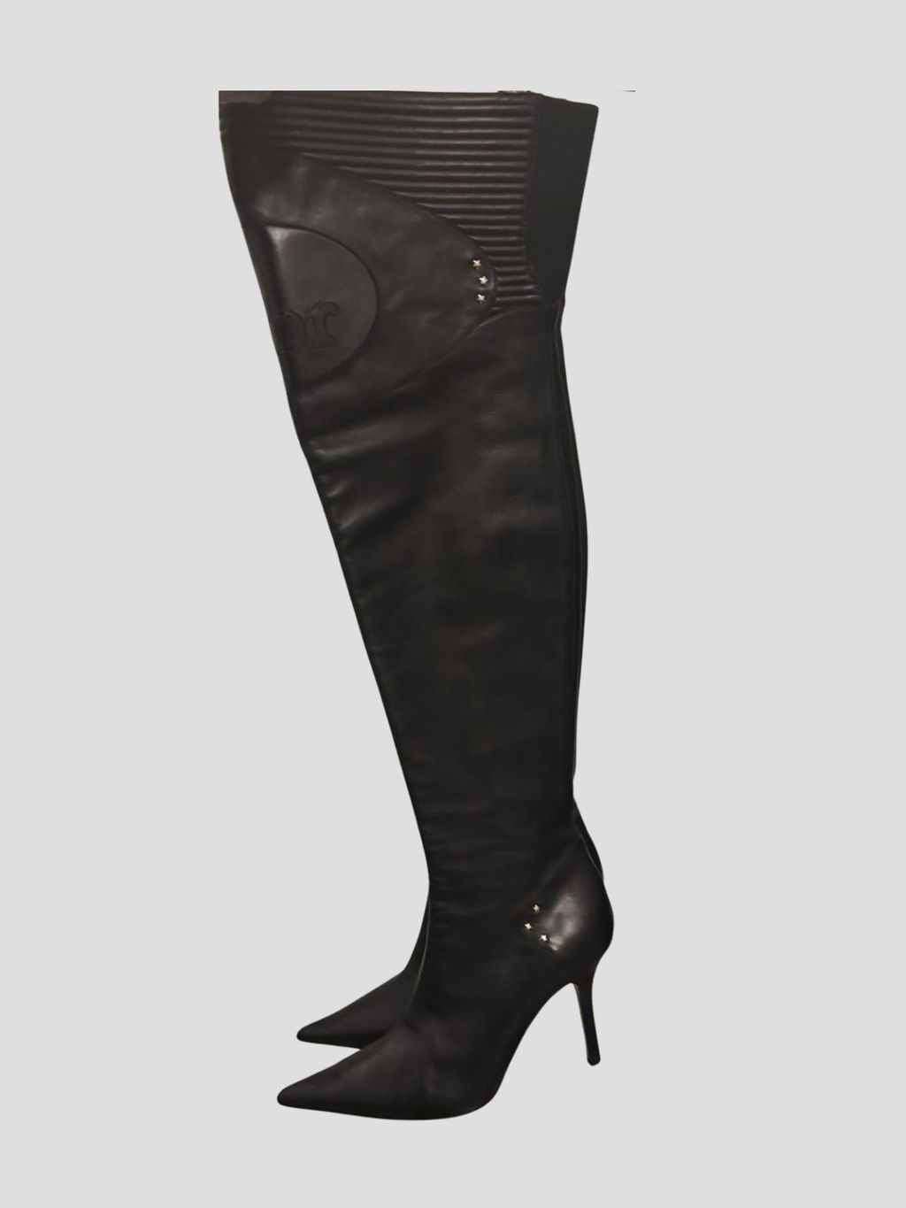 Christian Dior by John Galliano — Leather Over-the-Knee Motorcycle Boots SS2004, Size 38