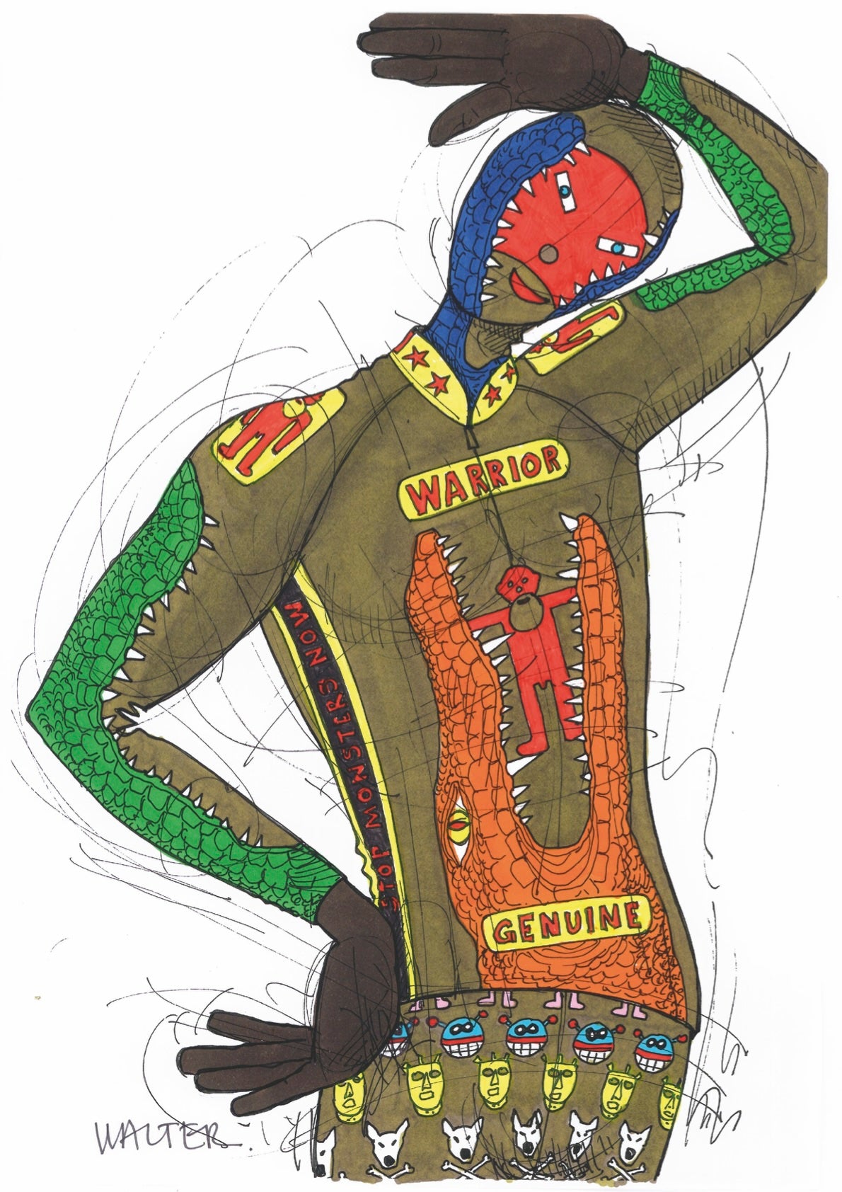 Walter Van Beirendonck — Stop Monsters Now Bike Top FW21, Size S