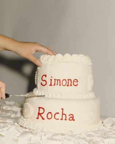Simone Rocha — Pochette portefeuille en cuir de veau verni noir