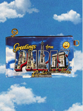Longchamp x Jeremy Scott — Pochette en toile « Greetings from Paris », vers 2014