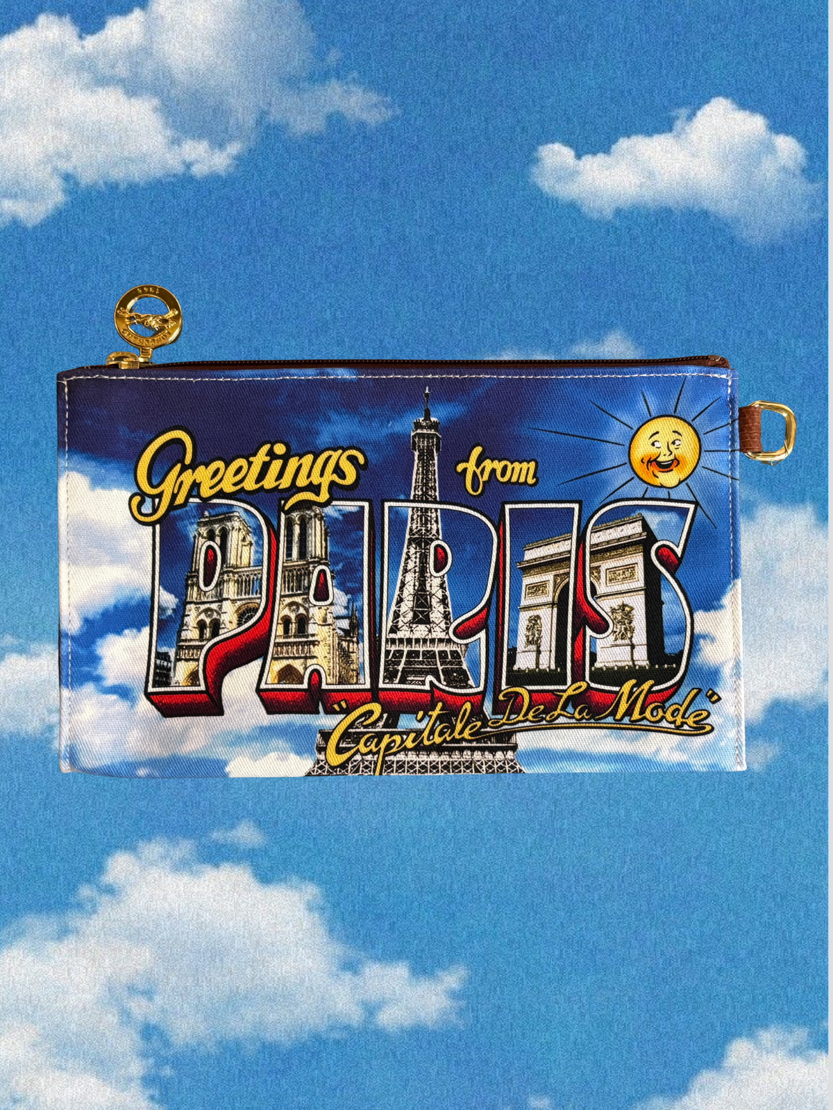 Longchamp x Jeremy Scott Greetings from Paris Clutch c.2014